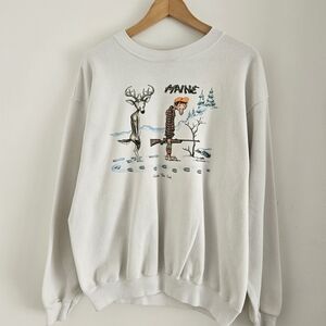 Vintage Maine Sweatshirt Extra Large Passing The Buck Hunting Funny 1990
